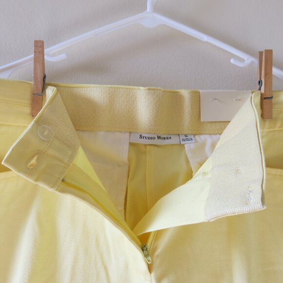 Studio Works Yellow Sunlight Cotton Capri Pants Size 16 - Picture 4 of 8